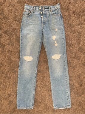 Levi's Light Blue Distressed High-Rise Jeans
